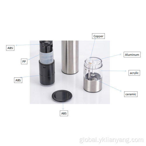 Electric Grinder with Light portable salt and pepper electric stainless grinder Supplier